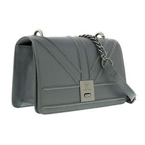 Pierre Cardin Grey Leather Large Structured Shoulder Bag